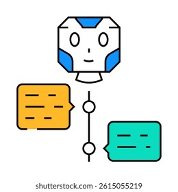 dialog chat bot line icon vector. dialog chat bot sign. isolated symbol illustration