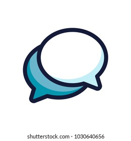 Dialog with chat bubbles color line icon. Vector illustration.