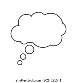 Icono del cuadro de diálogo. Elegante nube de sueños para texto dibujado en contorno negro y aislado en fondo blanco. Vector.