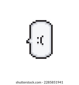 Dialog cloud, sad face pixel art