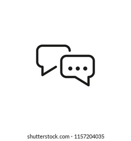 Dialog clouds line icon. Speech, sms, chatting. Communication concept. Vector illustration can be used for topics like discussion, messenger, conversation 