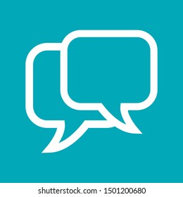 dialog communication blue background icon in flat style isolated. Vector Symbol illustration.
