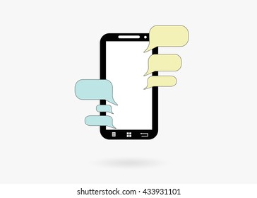 Dialog communication by telephone, correspondence and Internet. Icon. Vector.