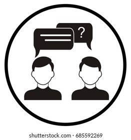 Dialog, communication, conversation.