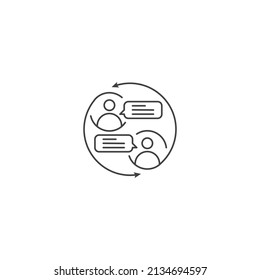 Dialog, Kommunikation, Verhandlungen. Vektorgrafik-Symbolvorlage