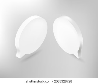 Concepto de diálogo con globos de chat ilustración de estilo 3d vectorial