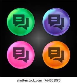 Dialog crystal ball design icon in green - blue - pink and orange.