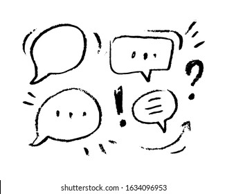 Dialog frames for comics, conversation. Black and white freehand drawing. For design presentations, holidays, cards and templates.