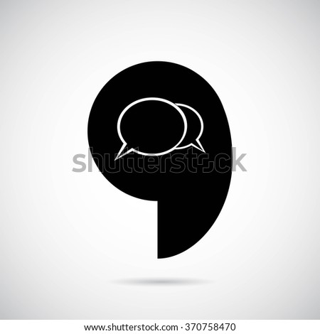Dialog icon Cloud on gray background. Vector art.