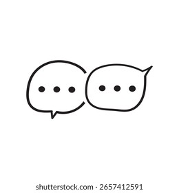 Dialog icon. Conversation. Simple outline icon. Vector illustration on white background.