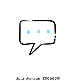Dialog icon doodle, hand drawn bubble speech