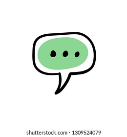 Dialog icon doodle, hand drawn bubble speech
