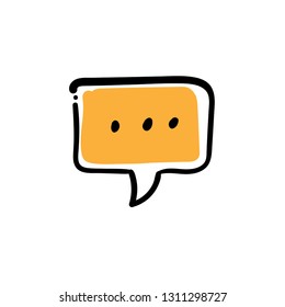 Dialog icon doodle, hand drawn bubble speech