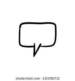 Dialog icon doodle, hand drawn bubble speech