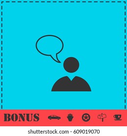 Dialog icon flat. Simple vector symbol and bonus icon