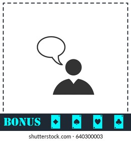 Dialog icon flat. Simple vector symbol and bonus icon