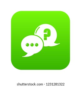 Dialog icon green vector isolated on white background