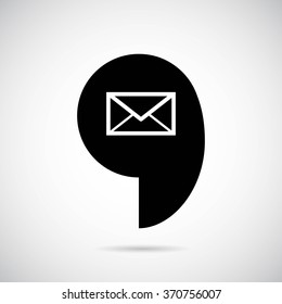 Dialog icon Mail on gray background. Vector art.