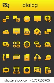conjunto de iconos de diálogo. 26 iconos de diálogo rellenados.  Iconos modernos sencillos como: Chat, Pregunta, Texto, Comentarios, Conversación, Mensaje, Discusión