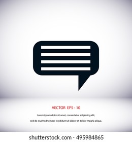dialog icon vector, flat design best vector icon