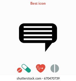 dialog icon vector, flat design best vector icon