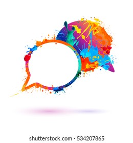 Dialog icon. Vector splash paint