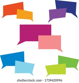 Dialog icons. Bubbles for a comic book. Multi-colored design. Dialog windows.