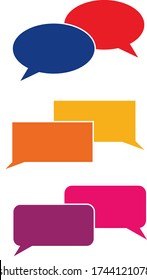 Dialog icons. Bubbles for a comic book. Multi-colored design. Dialog windows. Orange, yellow, blue, pink. Several variants dialog.
