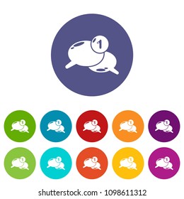 Dialog icons color set vector for any web design on white background