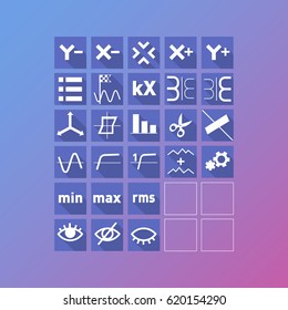 Dialog icons for oscillogram viewer, editor, etc