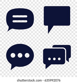 Dialog icons set. set of 4 dialog filled icons such as chat