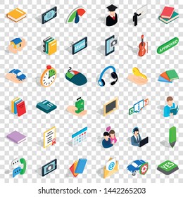 Dialog icons set. Isometric style of 36 dialog vector icons for web for any design