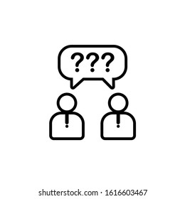 
Dialog. Question icon. Vector icon isolated on white background.