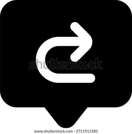 Dialog replay vector design in modern style, message response and conversation flow concept, online communication illustration. Glyph Icon