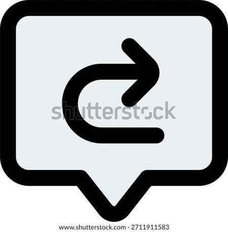 Dialog replay vector design in modern style, message response and conversation flow concept, online communication illustration. Filled Line Icon