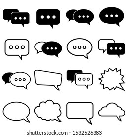 Dialog set icon, logo isolated on white background