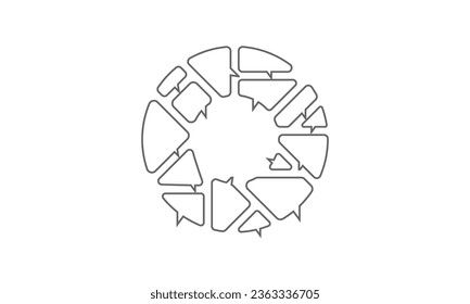 Dialog, Talking Chatting . Speech bubbles, communication concept. Colorful geometric shapes. Conversation, discussion symbols. Isolated abstract flat vector illustration