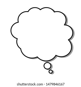 Dialog window icon. Speech bubble with shadow.  Mobile concept and web design