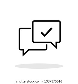 Dialogue approval icon in trendy flat style. Approve symbol for your web site design, logo, app, UI Vector EPS 10.  - Powered by Shutterstock - Get 15% off with code: PIKWIZARD15