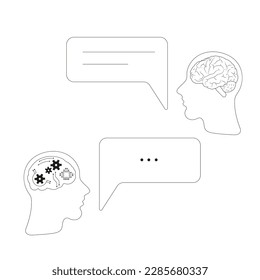 Dialogue of Artificial Intelligence and Human Chat Window Icon