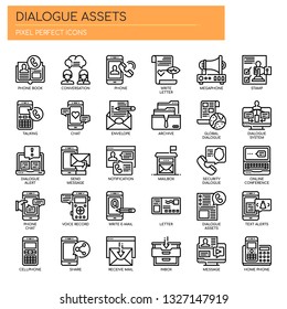 Dialogue Assets , Thin Line and Pixel Perfect Icons