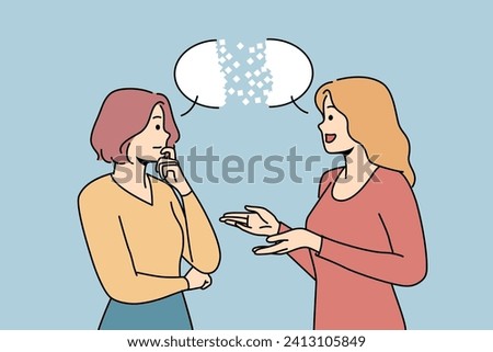 Similar – Image, Stock Photo Two women friends talking happily in sportswear ready to do sports together and support each other.