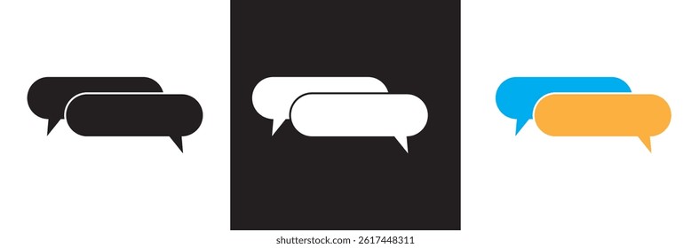 Dialogue box icon. Vector for websites, mobile interfaces, presentations, banner, visual branding etc. Vector illustration. isolated on white and black background. EPS 10