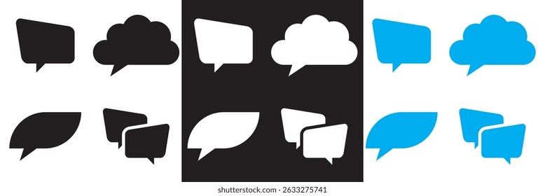 Ícone da caixa de diálogo. Vetor para sites, interfaces móveis, apresentações, banner, marca visual etc. Ilustração vetorial. isolada no plano de fundo branco e preto. EPS 10