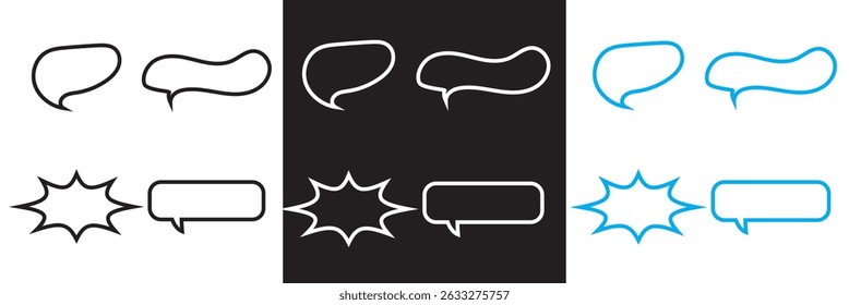 Ícone da caixa de diálogo. Vetor para sites, interfaces móveis, apresentações, banner, marca visual etc. Ilustração vetorial. isolada no plano de fundo branco e preto. EPS 10
