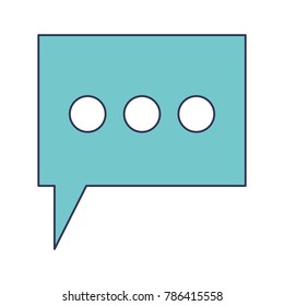 dialogue box with tail and three suspension points in colorful silhouette