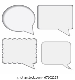 dialogue boxes on white background