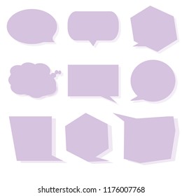 Dialogue boxes in purple