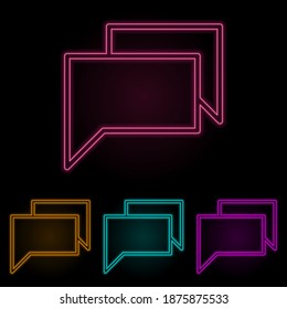 dialogue bubble color neon set. Simple thin line, outline vector of web icons for ui and ux, website or mobile application