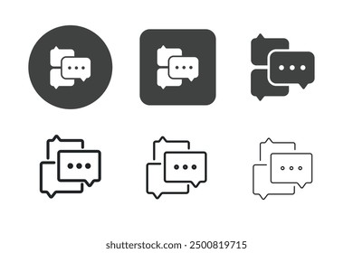 Dialogue bubble multi style series icons. For website marketing design, logo, app, template, ui, etc. Vector illustration.